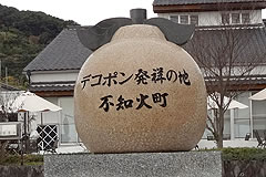 熊本県宇城市不知火町の「道の駅不知火」にはデコポンの記念碑がある